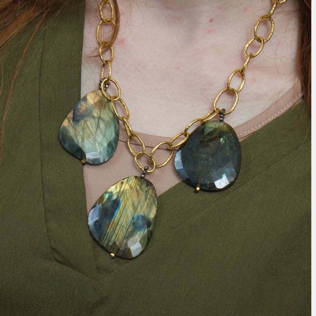 Handmade Labradorite Statement Necklace